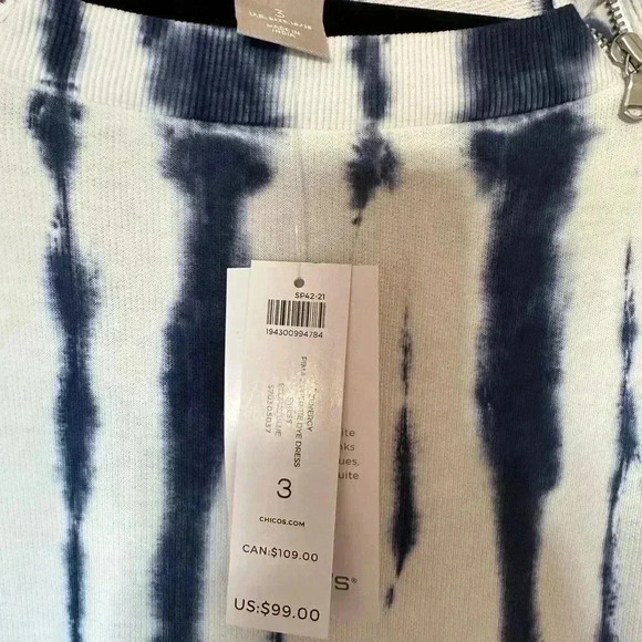 Chico’s French Terry Tye Dye Short Sleeve Dress - Picture 8 of 8